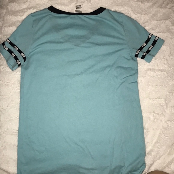 Small blue PINK t-shirt with banded sleeves - Picture 7 of 7